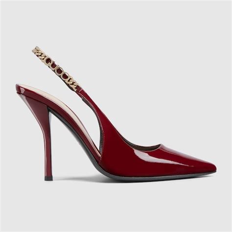 gucci signoria slingback pumps|gucci leather t strap pump.